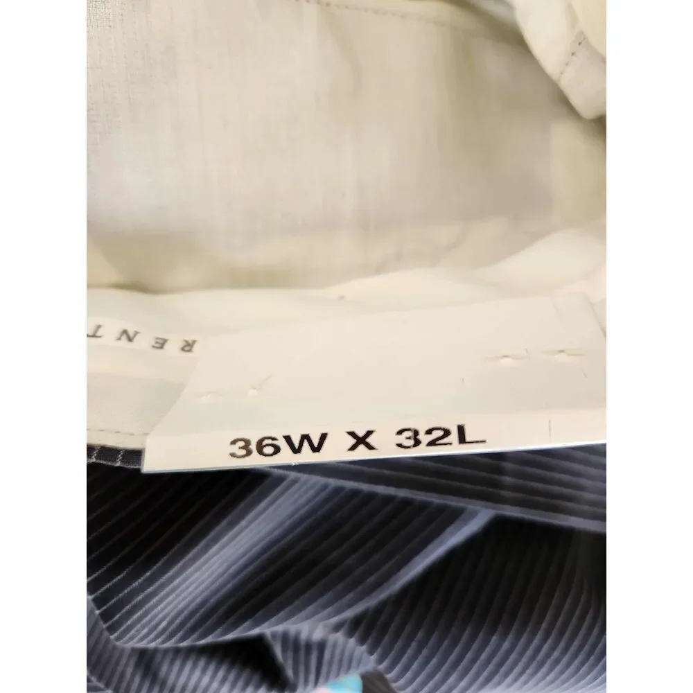 Oscar De la Renta 2 piece Wool suit pinstripe men's 44 large black white Blazer